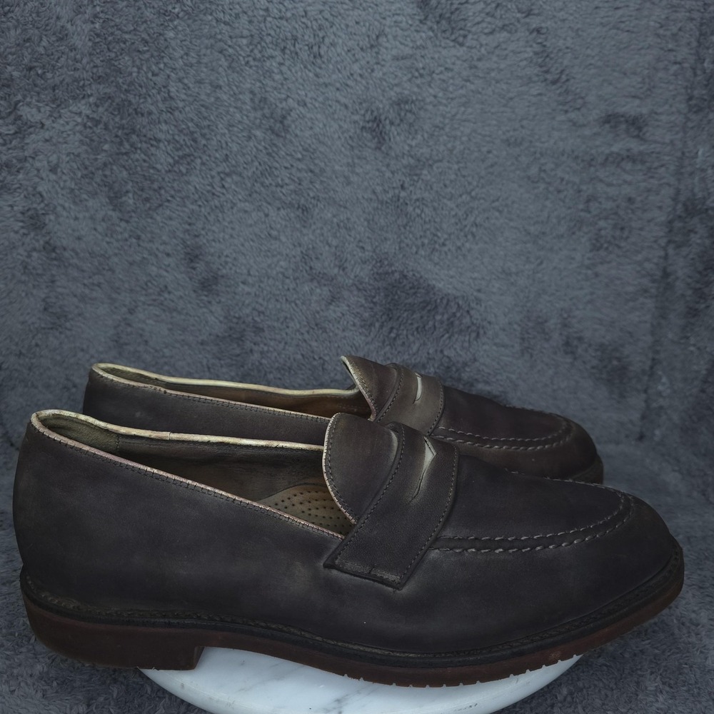 Vintage Walk-Over Shoes Mens Size 10 Brown Nubuck Slip On Loafer Vibram USA